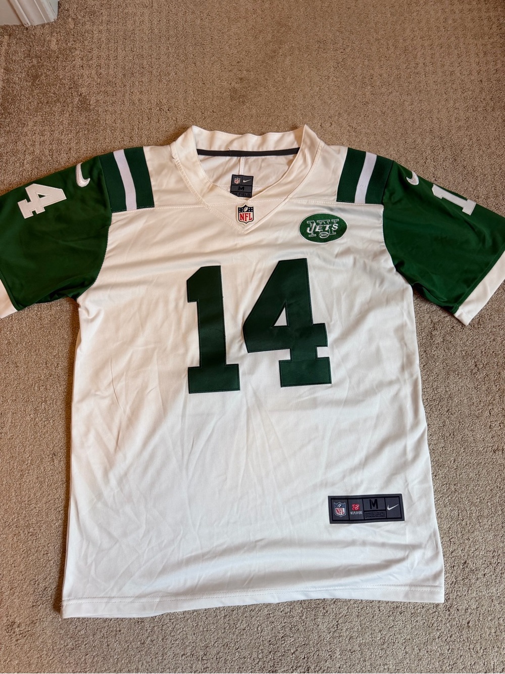 Sam Darnold New York Jets #14 White & Green Men's Football Jersey